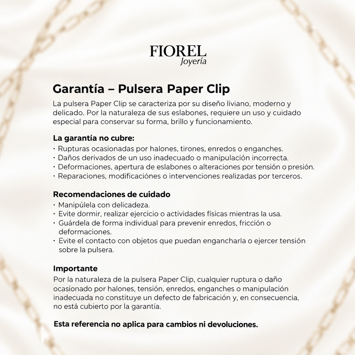 Pulsera Paper Clip Esencial